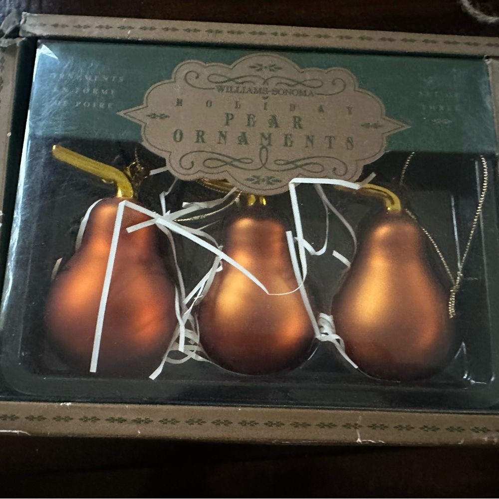 Williams Sonoma Copper Pear Ornaments